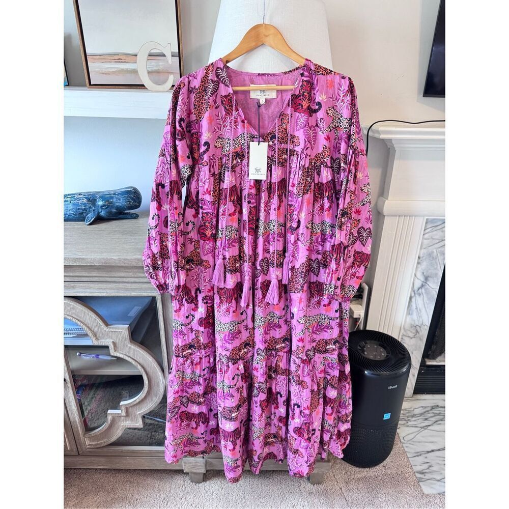 NWT Printfresh Day Tripper Dress I Feline Fatale (Purple) Size‎ Small